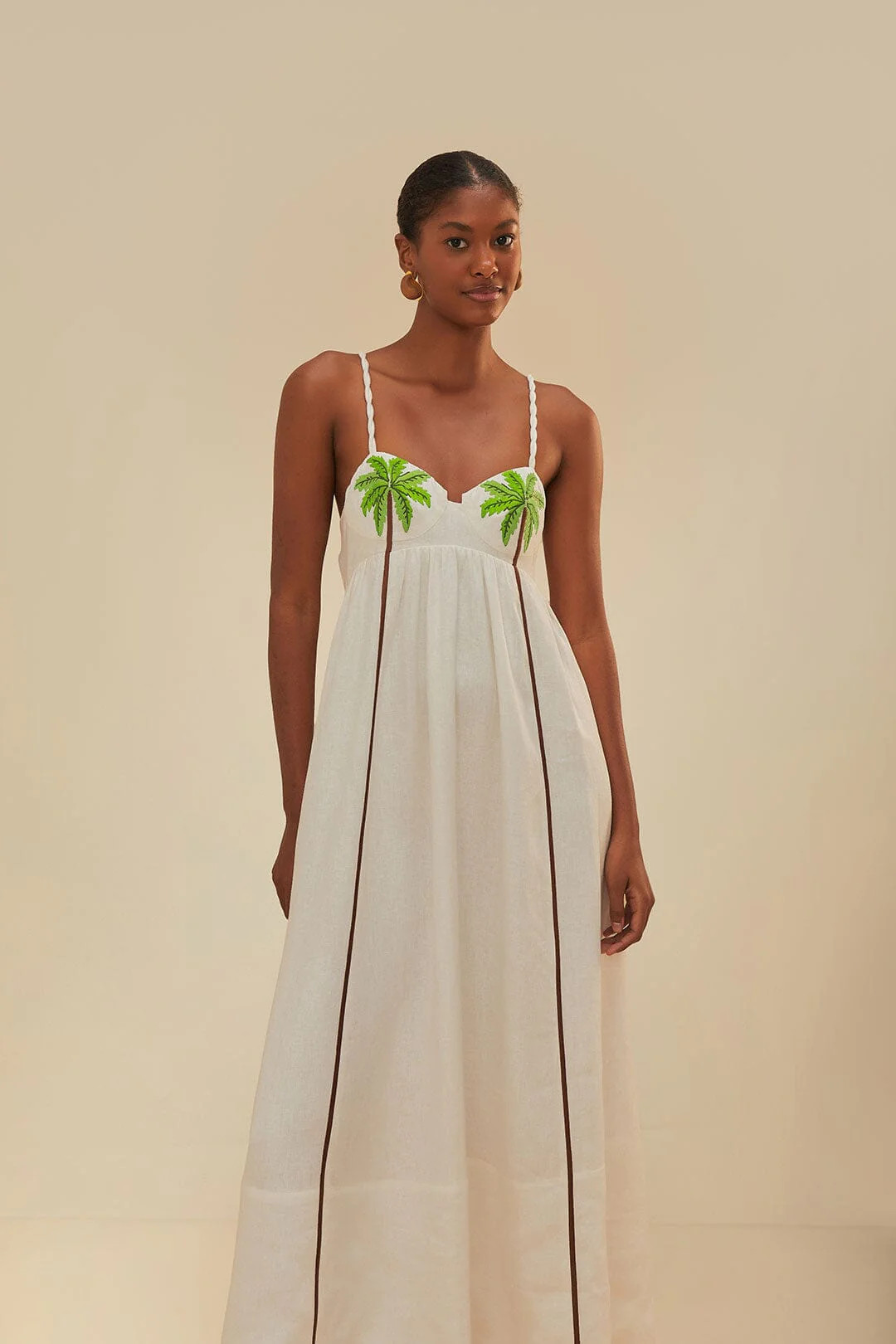 Coconut Tree Embroidered Maxi Dress | FarmRio (US)