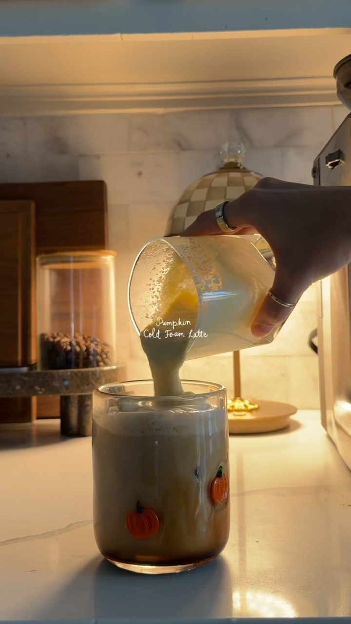 Make a pumpkin cold foam latte with me! Wearing S in grey lounge set! 

 #LTKootd #LTKmorningroutine #LTKfoodie