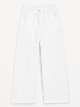 High-Waisted Linen-Blend Wide-Leg Pants for Girls | Old Navy (US)