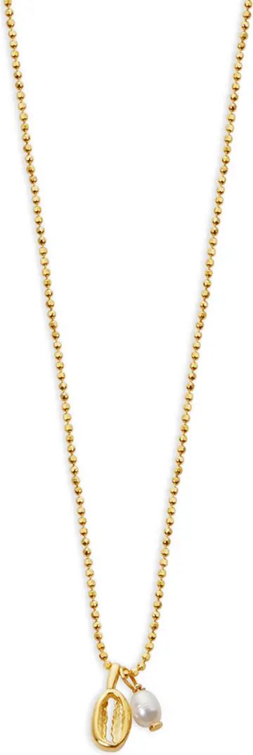 Argento Vivo Sterling Silver Imitation Pearl & Shell Charm Necklace | Nordstrom | Nordstrom