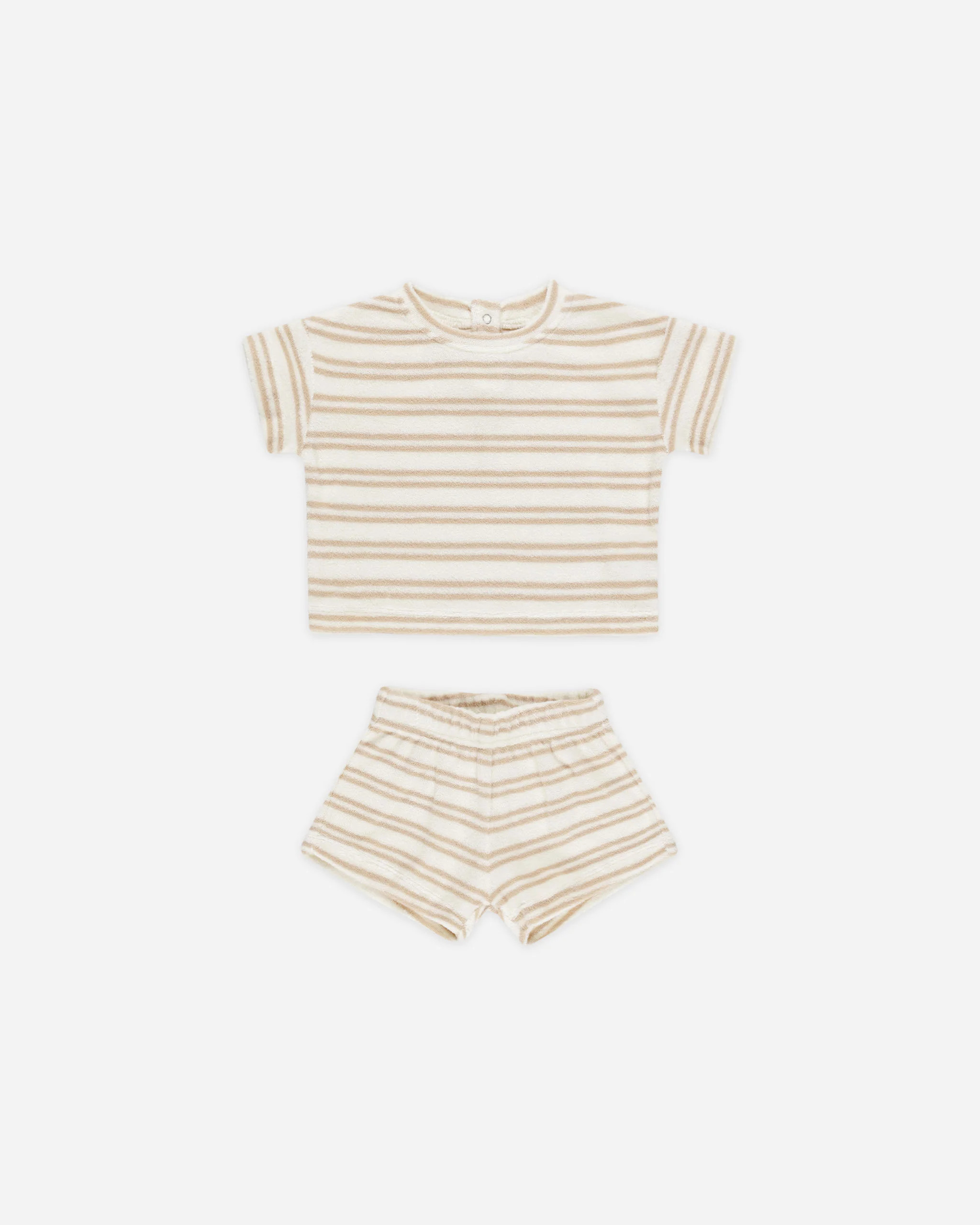 Terry Tee + Shorts Set || Oat Stripe | Rylee + Cru