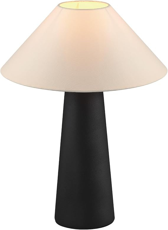 GLOBE Novogratz x 18" Ceramic Table Lamp, Matte Black, Off-White Tapered Fabric Shade, in-Line Ro... | Amazon (US)