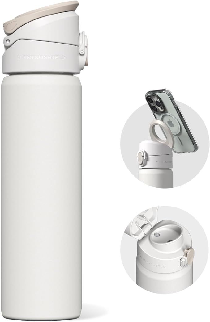 RHINOSHIELD AquaStand Magnetic Bottle 23 oz | Round Mouth Stainless Steel Insulated Water Bottle,... | Amazon (US)
