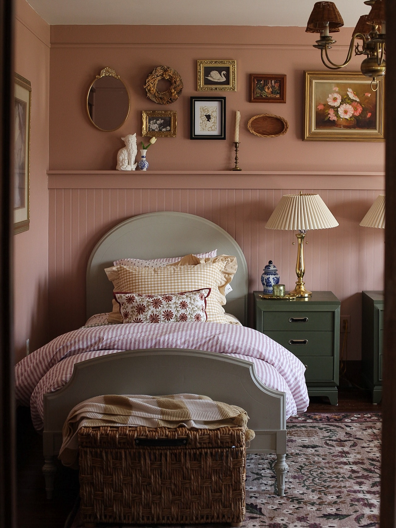 Florals on florals, stripes on florals, ruffles brushing against gingham — this little room has become my playground for pattern play.

When I first started layering prints, I thought there had to be strict rules. But here’s what I’ve learned:

1️⃣Choose a color story. It keeps everything feeling connected, even when the patterns are wildly different.
2️⃣Mix scale. Pair a bold stripe with a tiny floral so they don’t fight for attention.
3️⃣Add solids to breathe. A little white bedding or a soft rug keeps the eye from getting overwhelmed.

It’s amazing how much joy a few fearless design choices can bring. 

Comment SHOP to get some of my favorite finds from this room in your DMs!

Follow @kindredhomestead for more Home Design | Antique Finds \ Real Life \ LTK \ Amazon & more…

#kindredhomestead #khathome #khinteriors #kindredinteriors #khinteriordesign

-

1920s Craftsman | color drenching | traditional design | layered interiors | vintage finds | cozy corners | collected decor | warm neutrals | patterned textiles | heritage charm | lived-in elegance | classic details | timeless palette | antique accents | storybook home | nostalgic vibes | curated spaces | homestead living | intentional design | soulful spaces

https://liketk.it/5lfU1