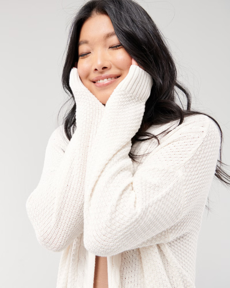 Oversized Cable Knit Cardigan | Hollister (US)