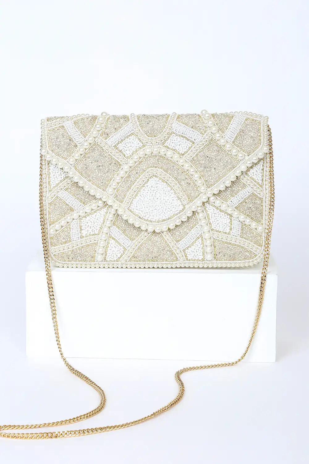 Piece of Love White Multi Beaded Clutch | Lulus (US)