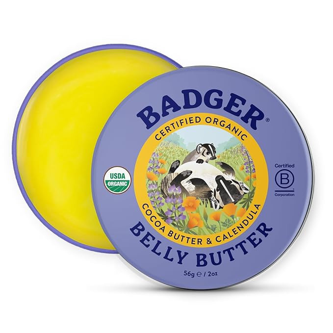 Badger Belly Butter, Organic Stretch Mark Cream for Pregnant Belly, Rich Hypoallergenic Moisturiz... | Amazon (US)