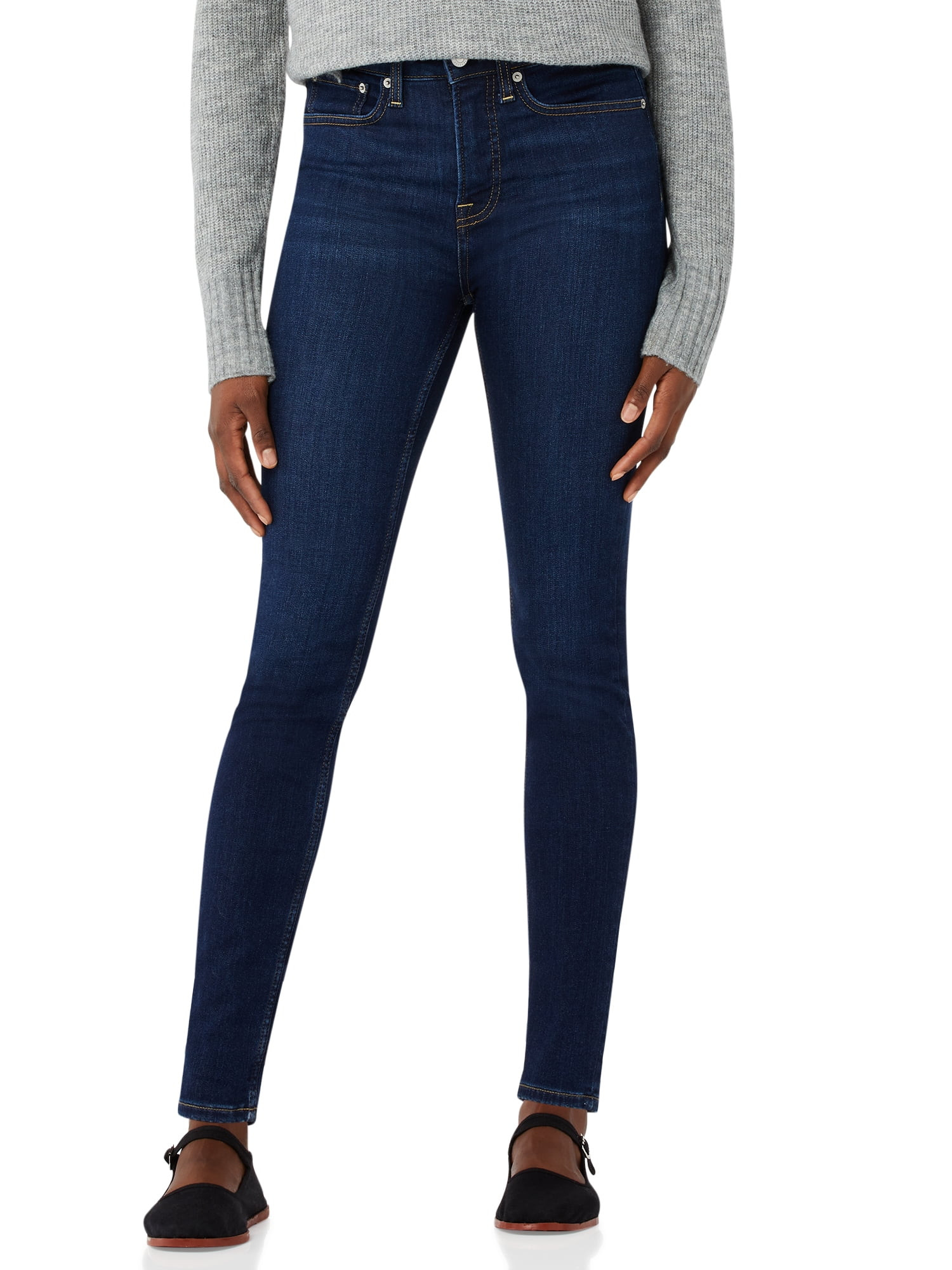 Free Assembly - Free Assembly Women’s Essential Cozy Skinny High-Rise Jeans - Walmart.com | Walmart (US)