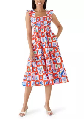 Women's Ruffle Strap Smocked Midi Dress | Belk