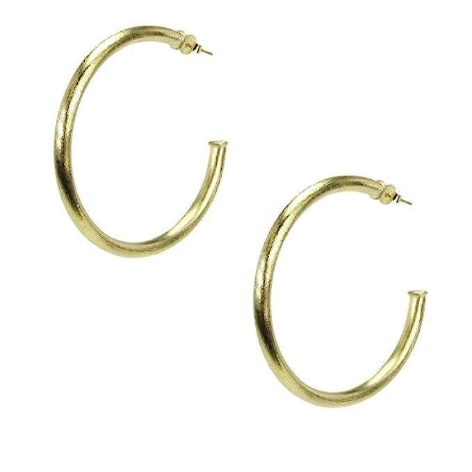 Sheila Fajl 2" Smaller Favorite Tubular Hoop Earrings in Brush Gold Plated | Amazon (US)