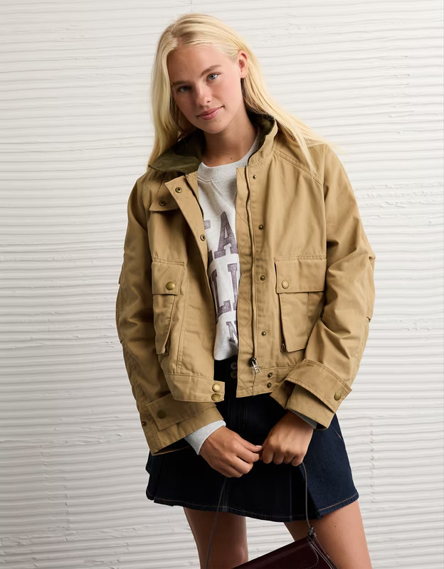 AE Cropped Utility Jacket | American Eagle Outfitters (US & CA)