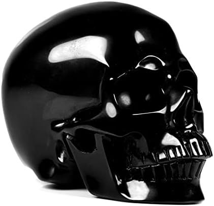 Mr.Skull 5.0" Obsidian Crystal Skull,Super Realistic,Hand Carved Gemstone Sculpture,Crystal Healing  | Amazon (US)