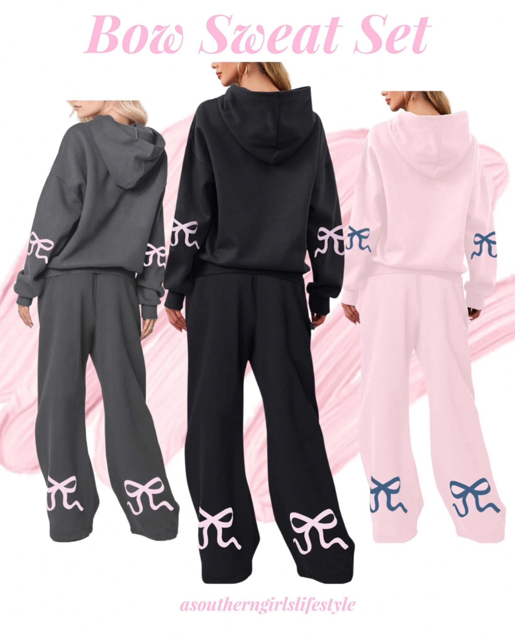 So so cute! On Sale! 2 Piece Outfits Bow Trim Print Hoodie Sweatsuit Sets Oversized Sweatshirt Wide Leg Sweatpants With Pockets

Cozy Travel Outfit. Comfy Set. Winter Style  

#LTKFindsUnder50 #LTKSeasonal #LTKSaleAlert