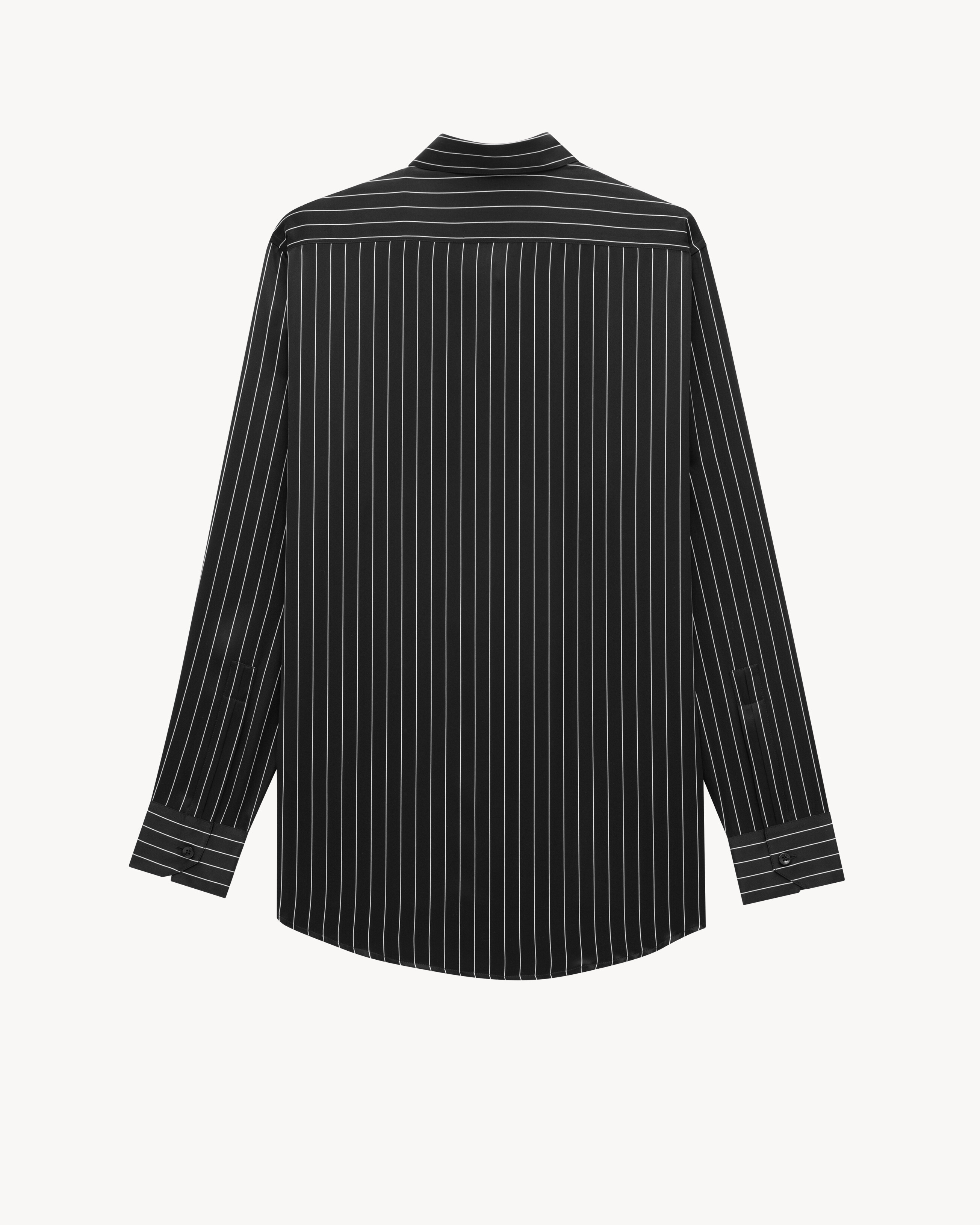 Shirt in Striped Silk Satin | Saint Laurent Inc. (Global)