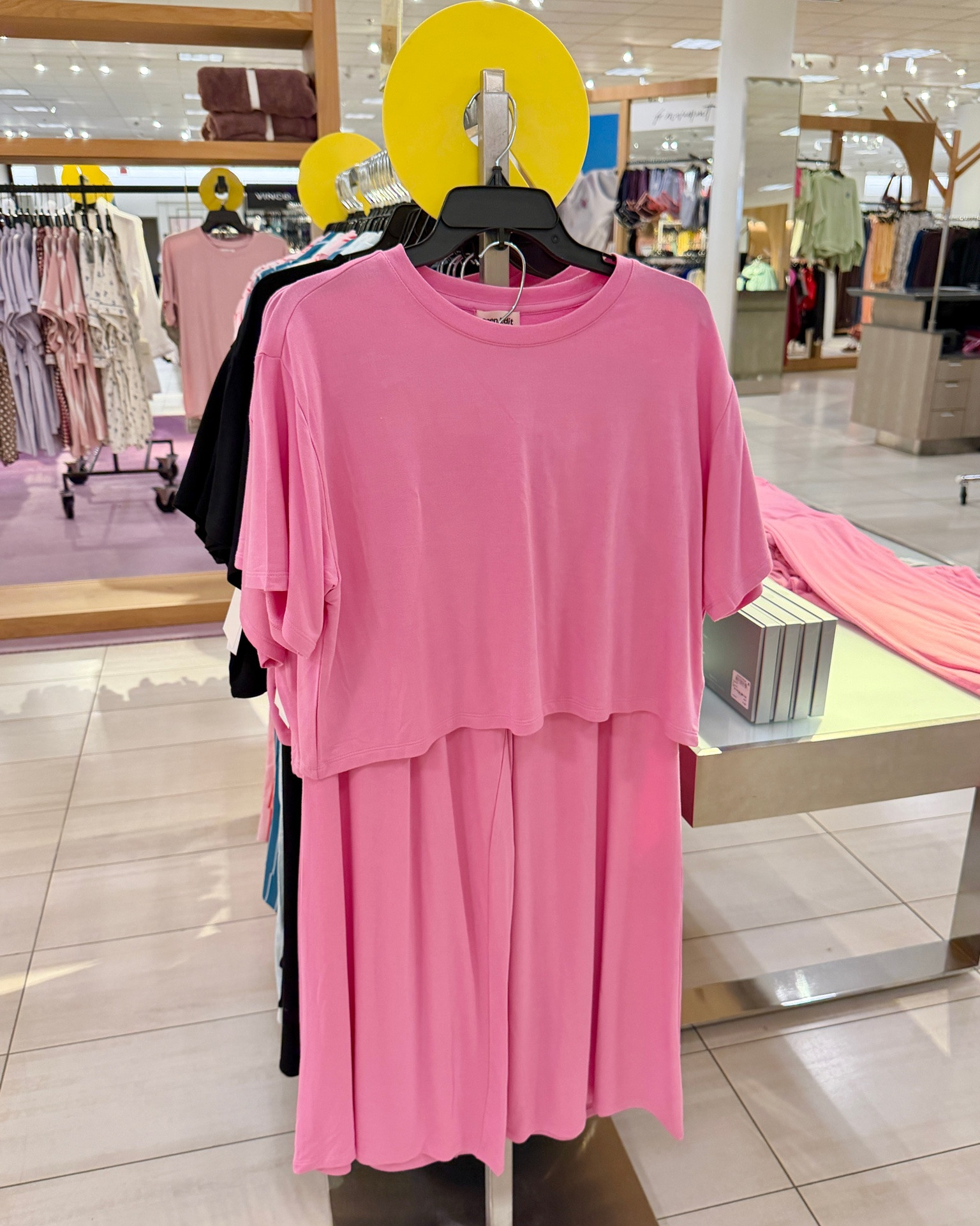 Nordstrom lounge set, anniversary sale matching set pajamas pink pjs wide leg lounge pants cute loungewear