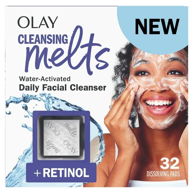 Olay Retinol Cleansing Melts, Foaming Face Wash for All Skin Types, 32 Count | Walmart (US)