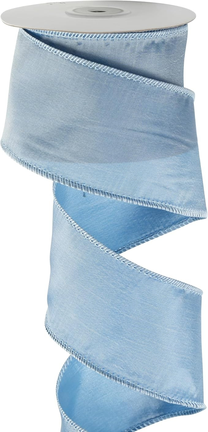 Dusty Blue Christmas Ribbon Wired 2.5" x 10 Yard Antique Blue Wired Ribbon French Blue Wired Ribb... | Amazon (US)