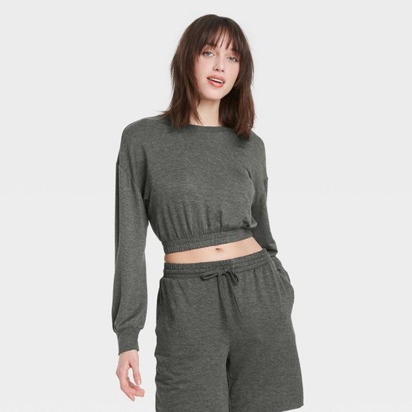 Women's Cropped Lounge Sweatshirt - Colsie™ | Target