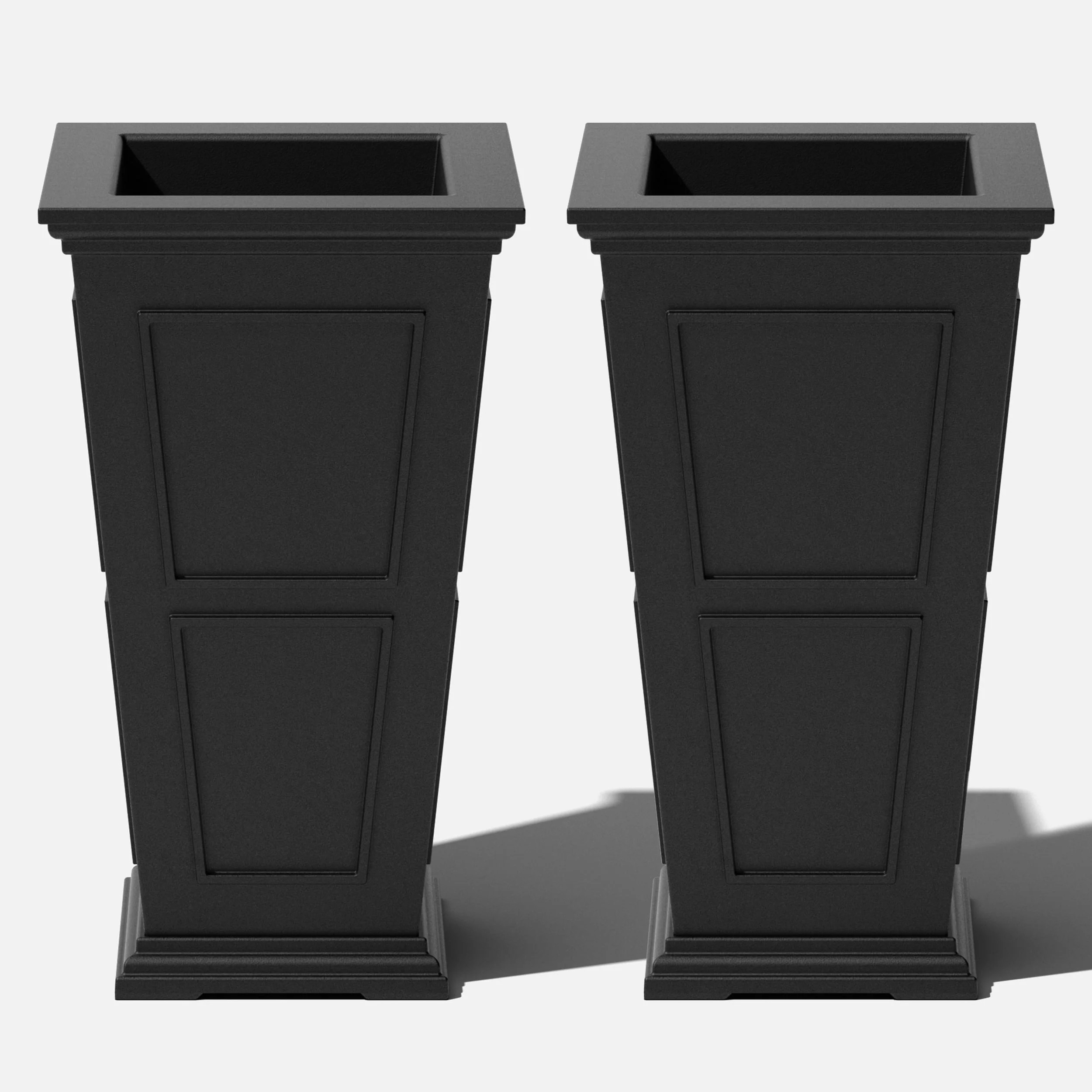 Veradek Brixton Tall 28" Plastic Planter 2-Pack Black | Walmart (US)