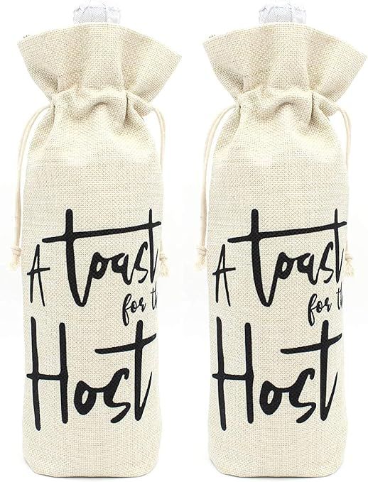 A Toast for the Host Wine bottle Bags- Best Gift for Housewarming Party Bridal Shower Perfect Gif... | Amazon (US)