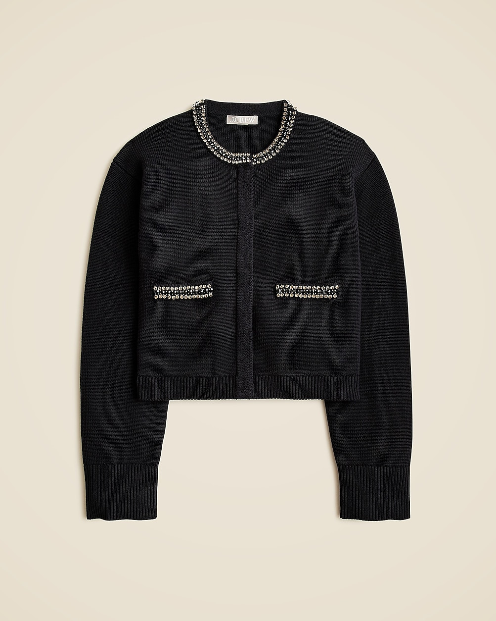 New relaxed Emilie sweater lady jacket with jewel trim | J. Crew US