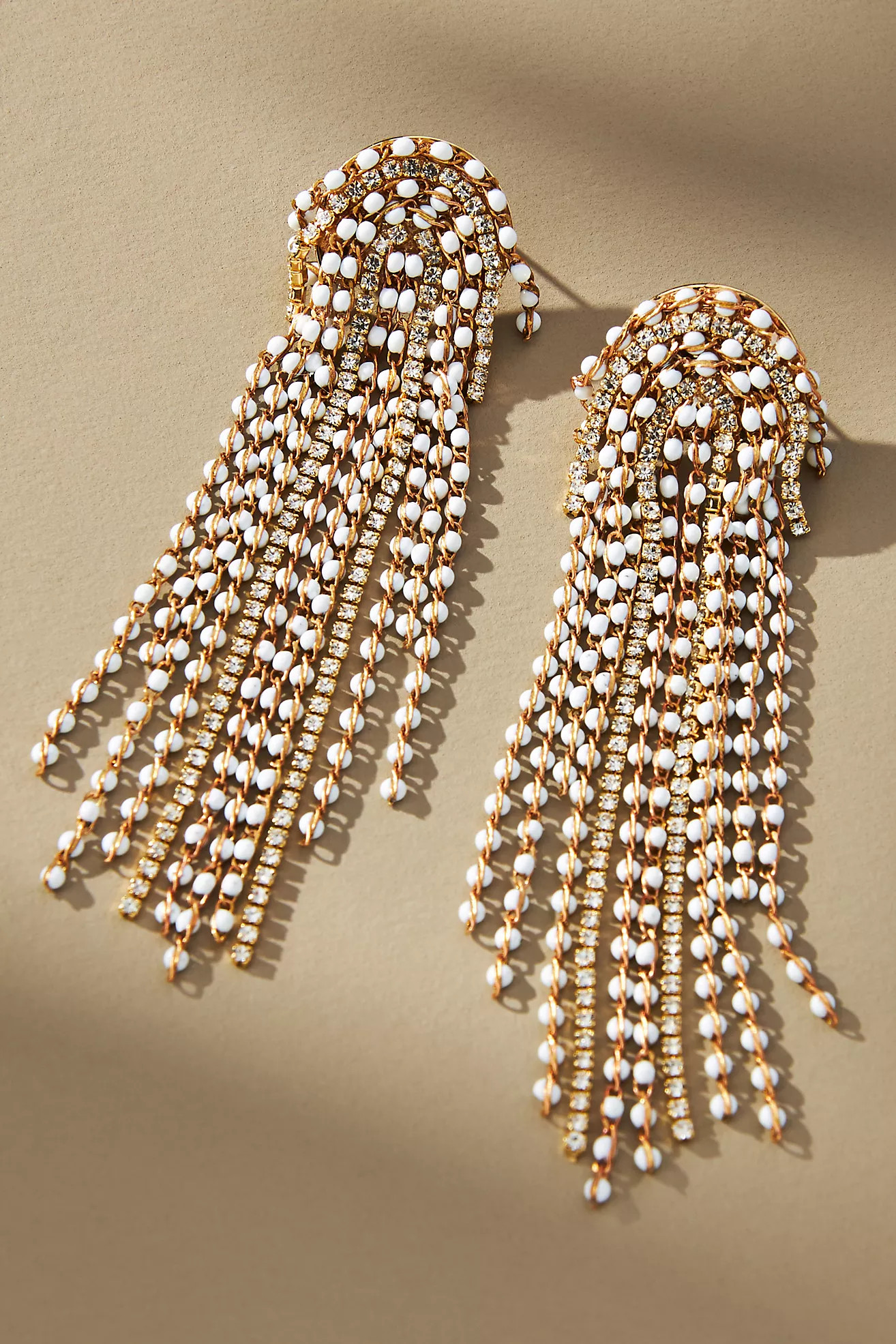 Beaded Crystal Waterfall Earrings | Anthropologie (US)