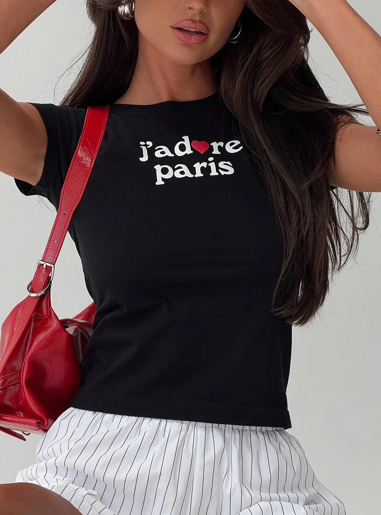 Jadore Tee Black | Princess Polly US