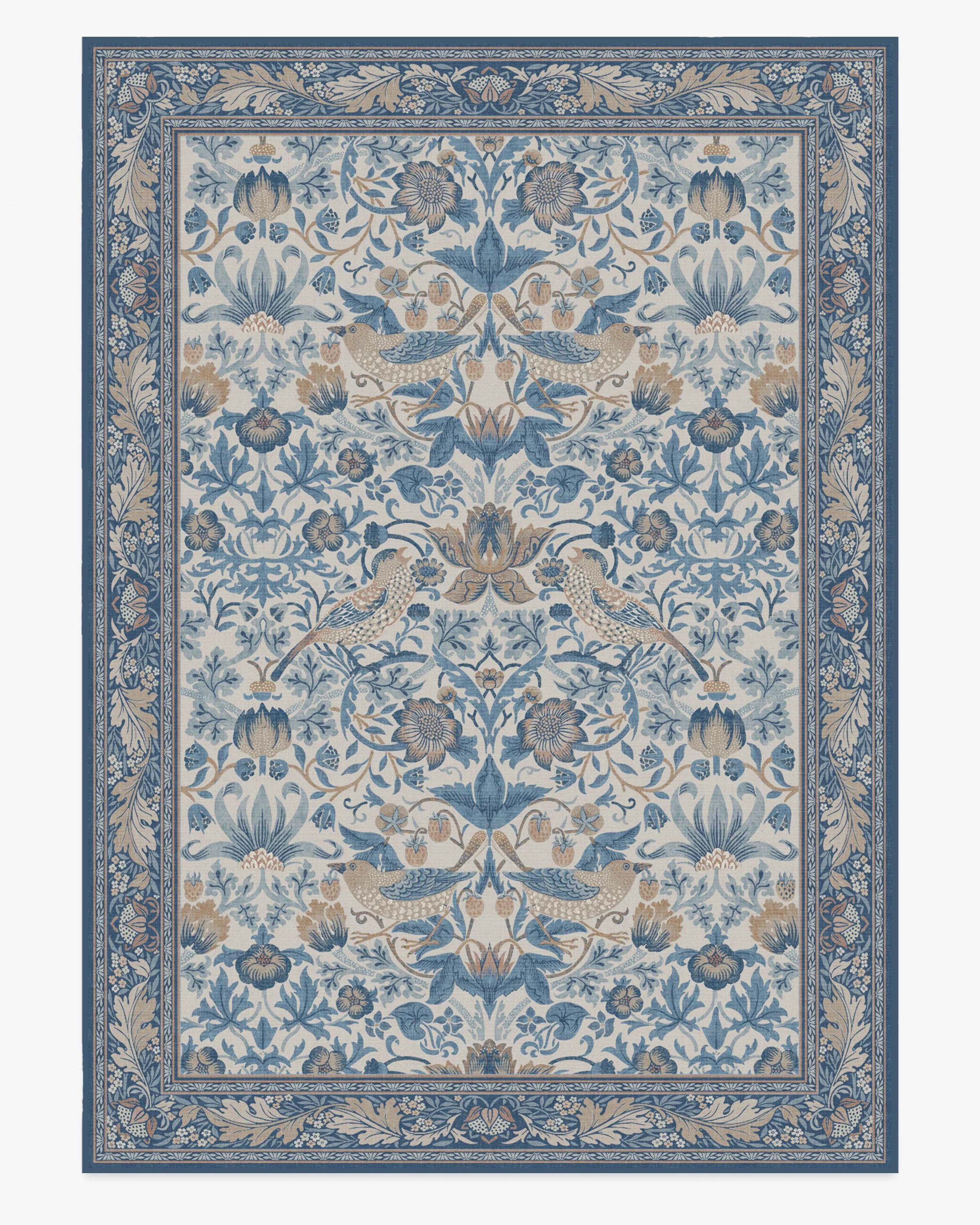 Strawberry Thief Indigo & Ivory Flatwoven Rug by Morris & Co. | Ruggable