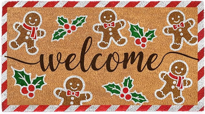 MAINEVENT Gingerbread Doormat 30x17 Inch, Gingerbread Welcome Mat for Covered Outdoor Area, Chris... | Amazon (US)