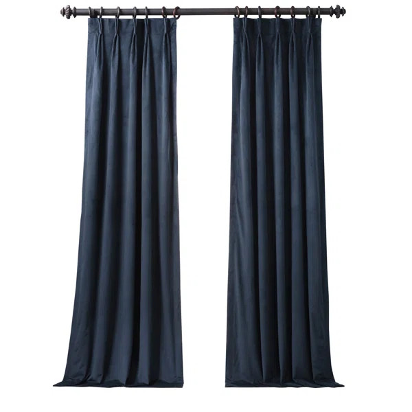 Balone French Pleat Signature Velvet Curtains for Bedroom Blackout Curtains for Living Room Singl... | Wayfair North America
