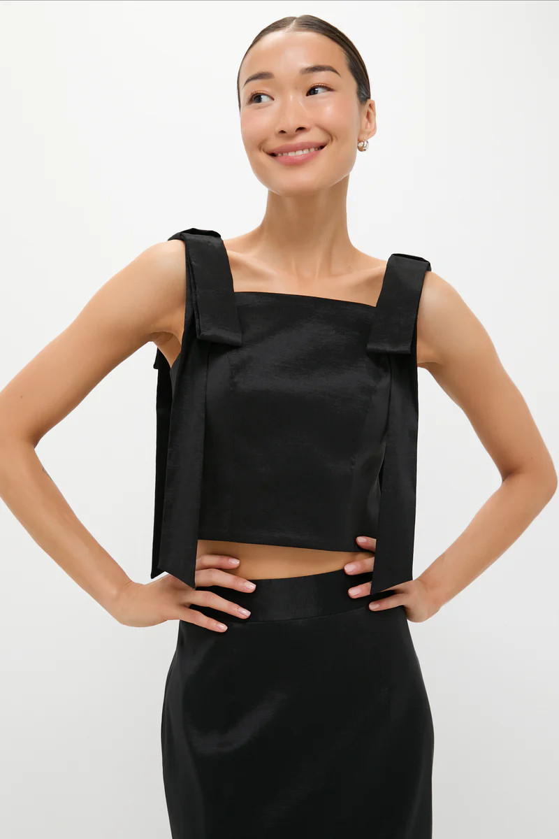 Black Taffeta Greer Top | Tuckernuck (US)