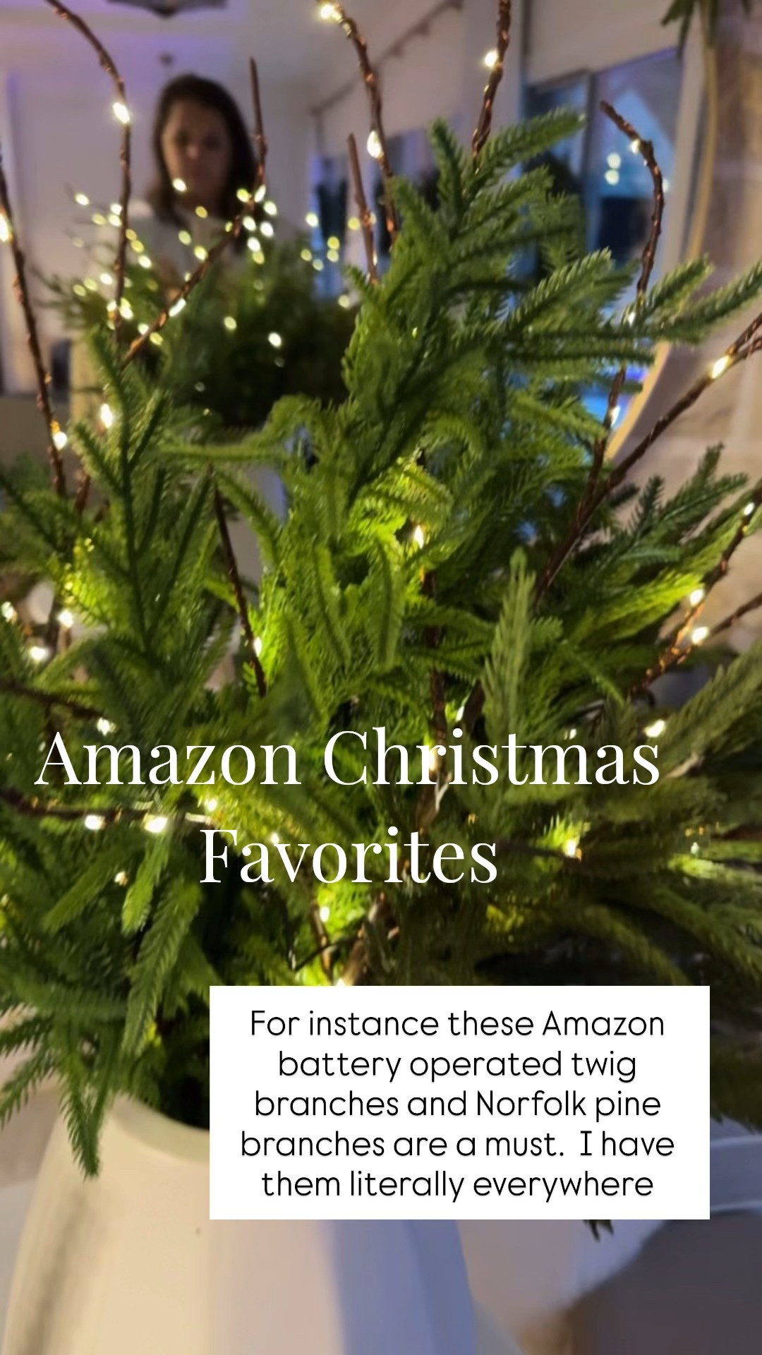 My go to easy and affordable Christmas decor - these amazon Norfolk pine branches paired with these light up twig branches.. SO PRETTY PAIRED TOGETHER #christmasdecor #norfolkpine

#LTKCyberWeek #LTKHoliday