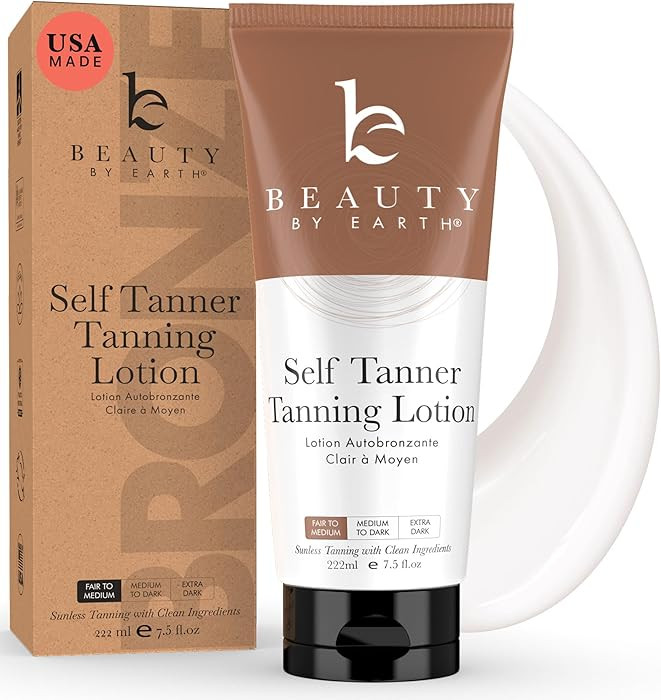 Tanning Lotion Self Tanner - USA Made with Natural and Organic Ingredients Non Toxic Sunless Brow... | Amazon (US)