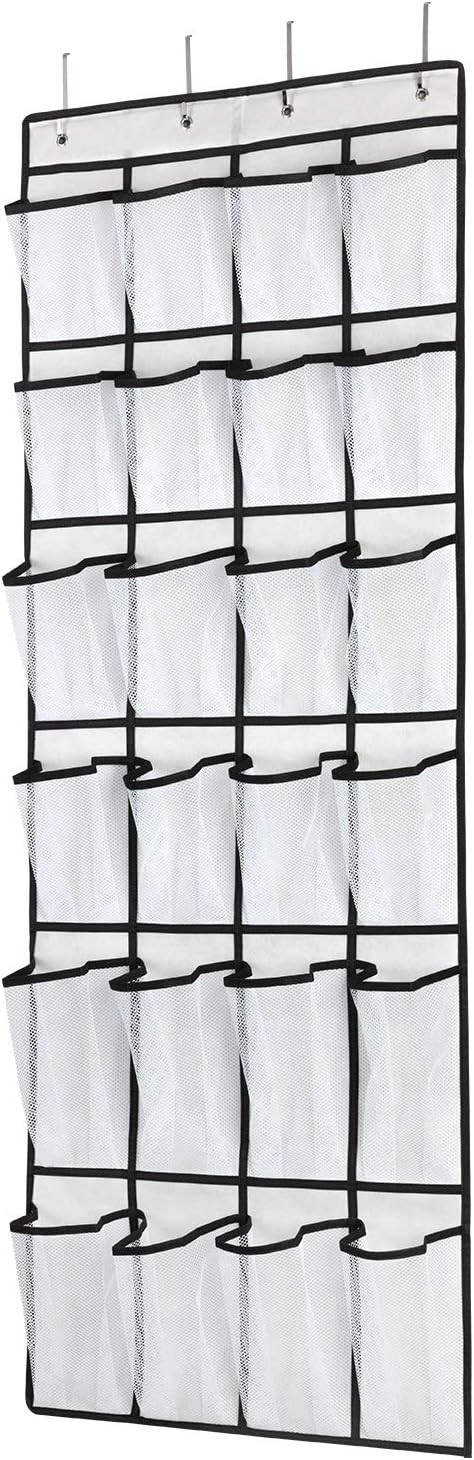 Over the Door Shoe Organizer, Hanging Shoe Organizer with 24 Mesh Large Pockets Door Shoe Rack Or... | Amazon (US)