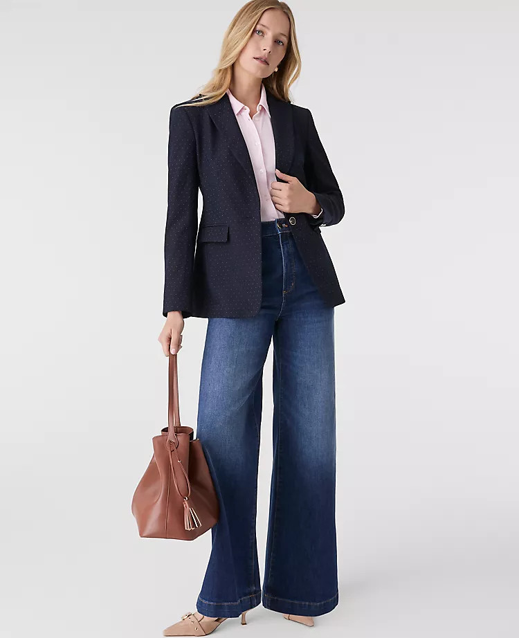 The Dotted Long Blazer | Ann Taylor