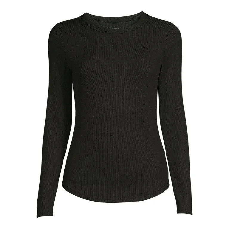 No Boundaries Juniors' Crew Ribbed Long Sleeve Tee | Walmart (US)