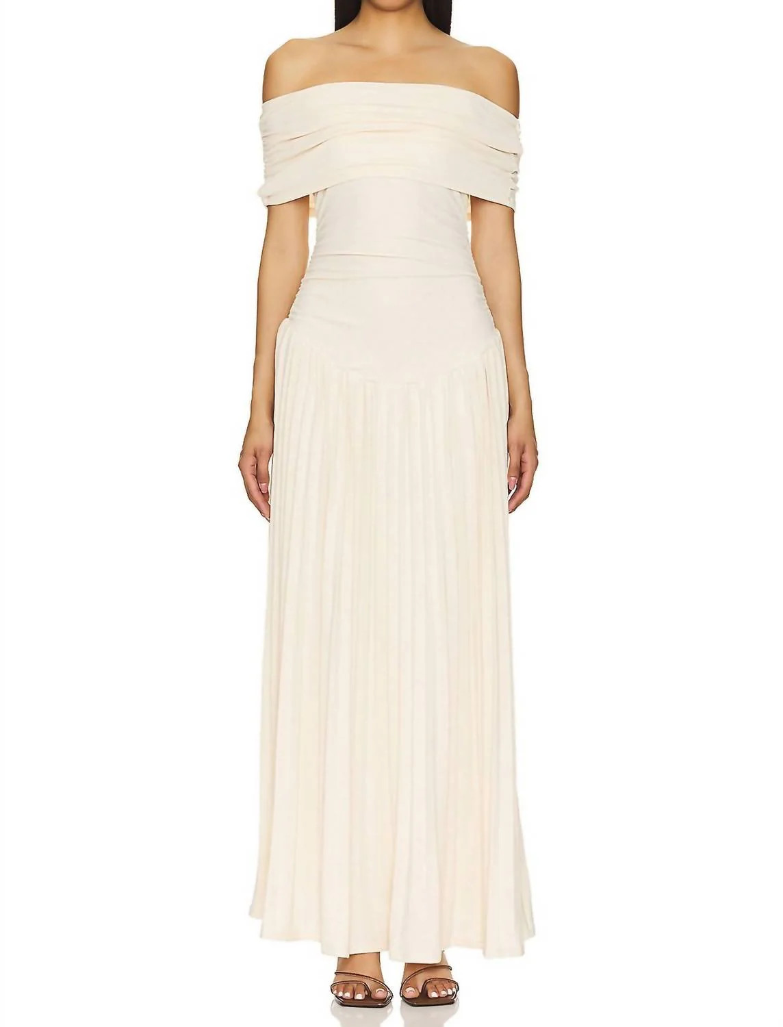 Field Of Dreams Maxi Dress In Oatmeal | Shop Simon