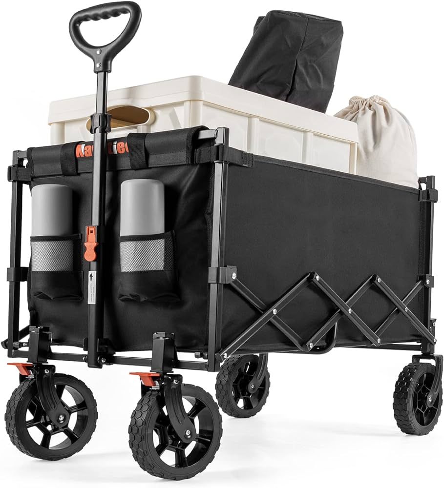 Wagon Cart Heavy Duty Foldable, Collapsible Wagon with Smallest Folding Design, Utility Grocery W... | Amazon (US)