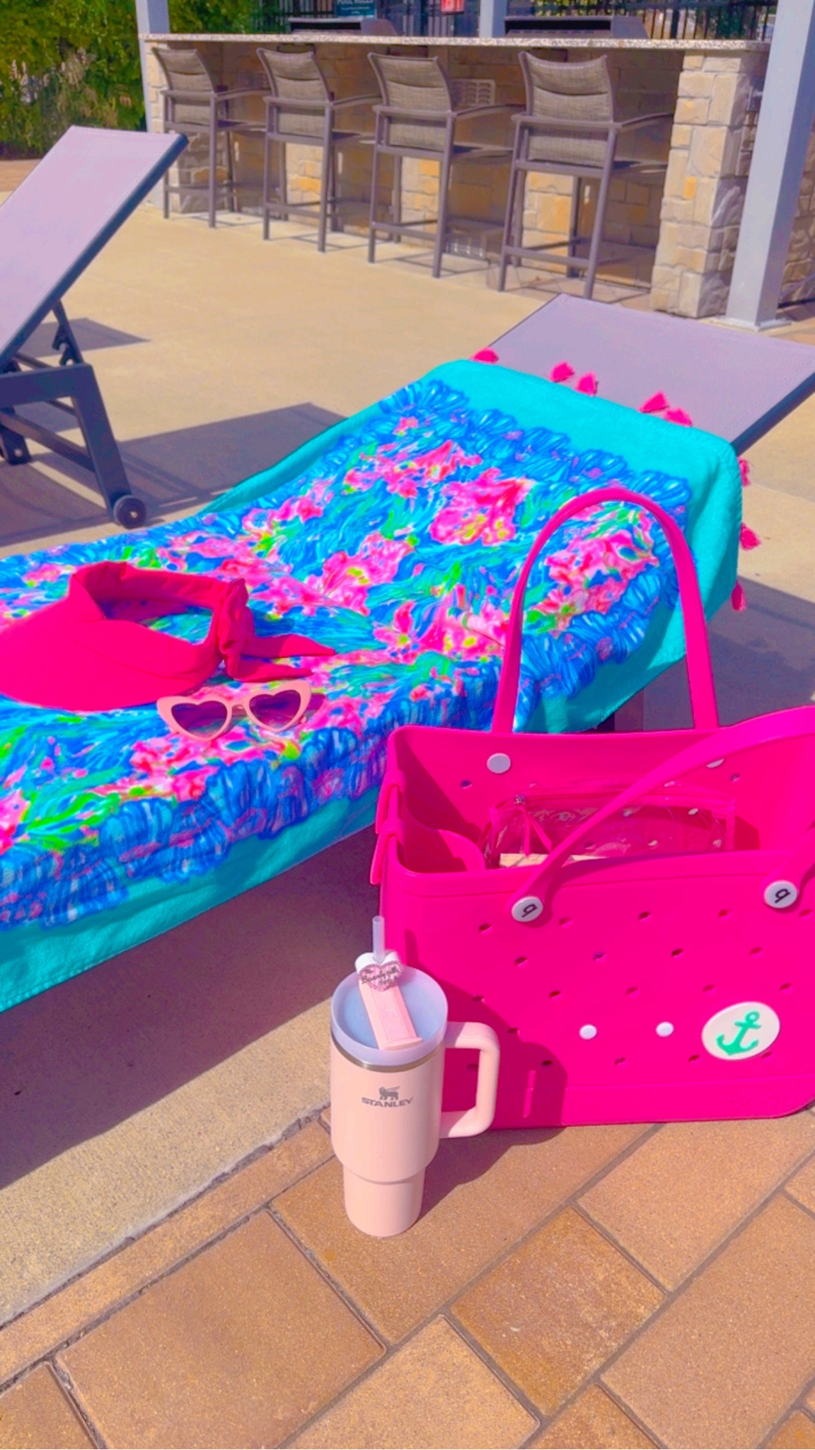Still soaking up the sun ☀️ you too? Grab these pool/beach day essentials for your next trip. ✈️🏖️

Pink Stanley | Stanley Quencher | viral tumbler | Bogg bag | best pool day bag | best beach bag | everything tote | Bogg accessories | sun visor | bow visor | girly accessories | girly style | fuchsia | Barbiecore | haute pink | heart-shaped sunglasses 

#LTKTravel