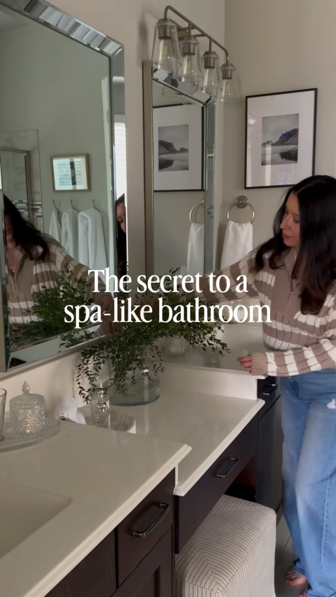 The secret to a spa-like bathroom is keeping things clean and cohesive. Glass jars for everyday essentials, soft textiles, candles, greenery, and organic touches like wood and marble can completely change how the space feels. You don’t need a perfect bathroom or a big remodel to make a space feel relaxing. 

#spabathroom #bathroominspo #bathroomdecor #bathroomfinds #bathroomdecorideas