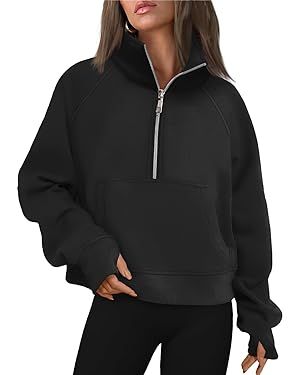 AUTOMET Womens Sweatshirts Half Zip Cropped Pullover Fleece Quarter Zipper Hoodies Fall outfits C... | Amazon (US)