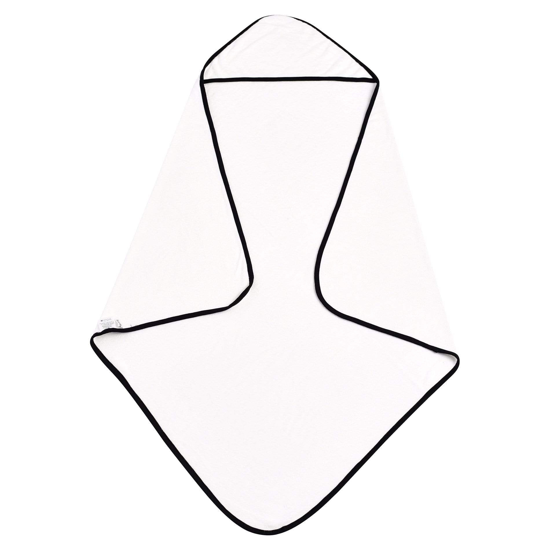 Hooded Bath Towel in Cloud with Midnight Trim | Kyte BABY