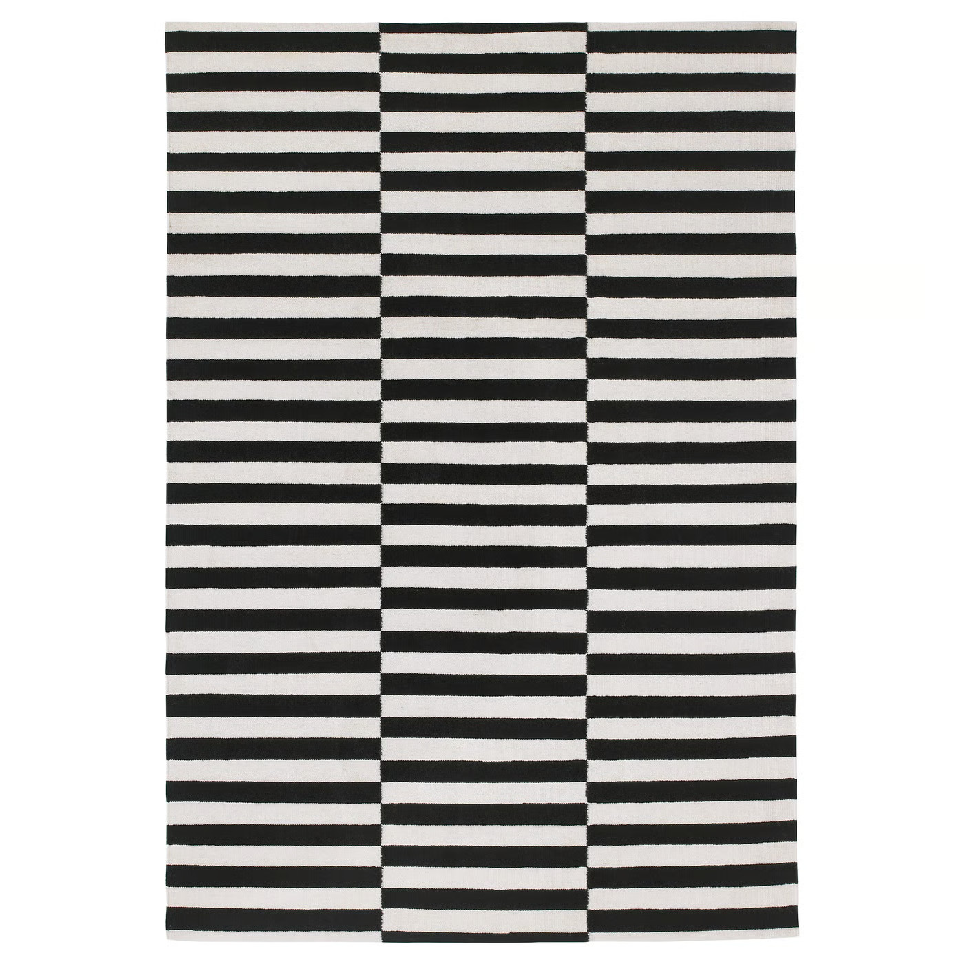 STOCKHOLM Teppich flach gewebt, Handarbeit/gestreift schwarz/elfenbeinweiß, 170x240 cm - IKEA De... | IKEA (DE)