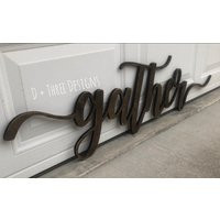 Southern Farmhouse Chic Gather Sign | You Pick The Color, Rustic Chic, Wooden Letters, Home Decor, P | Etsy (US)