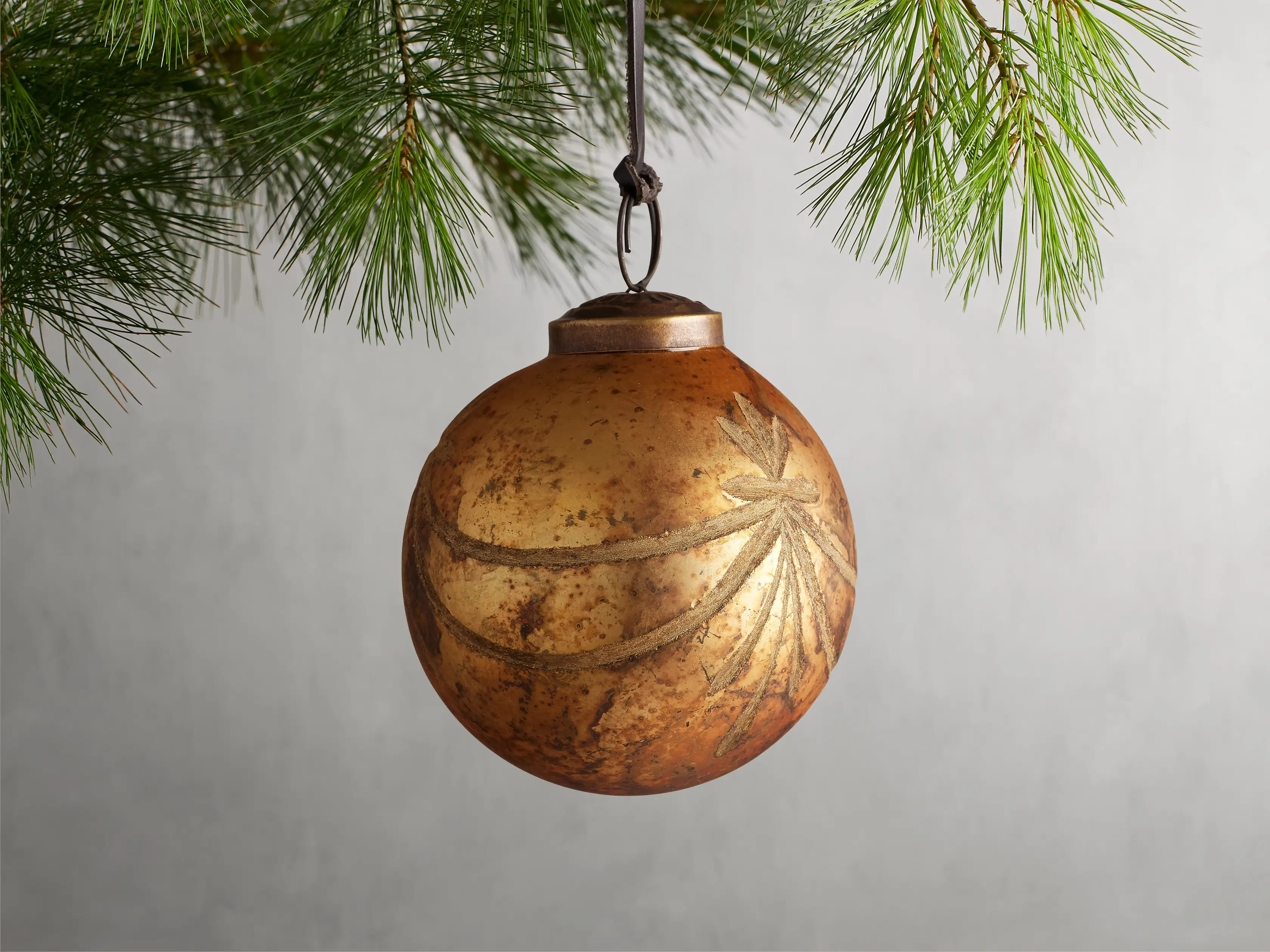Etched Star Gold Ornaments (Set of 4) | Arhaus