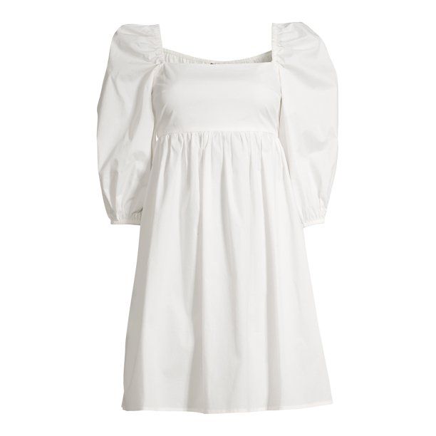 Scoop Women's Babydoll Dress with Puff Sleeves | Walmart (US)