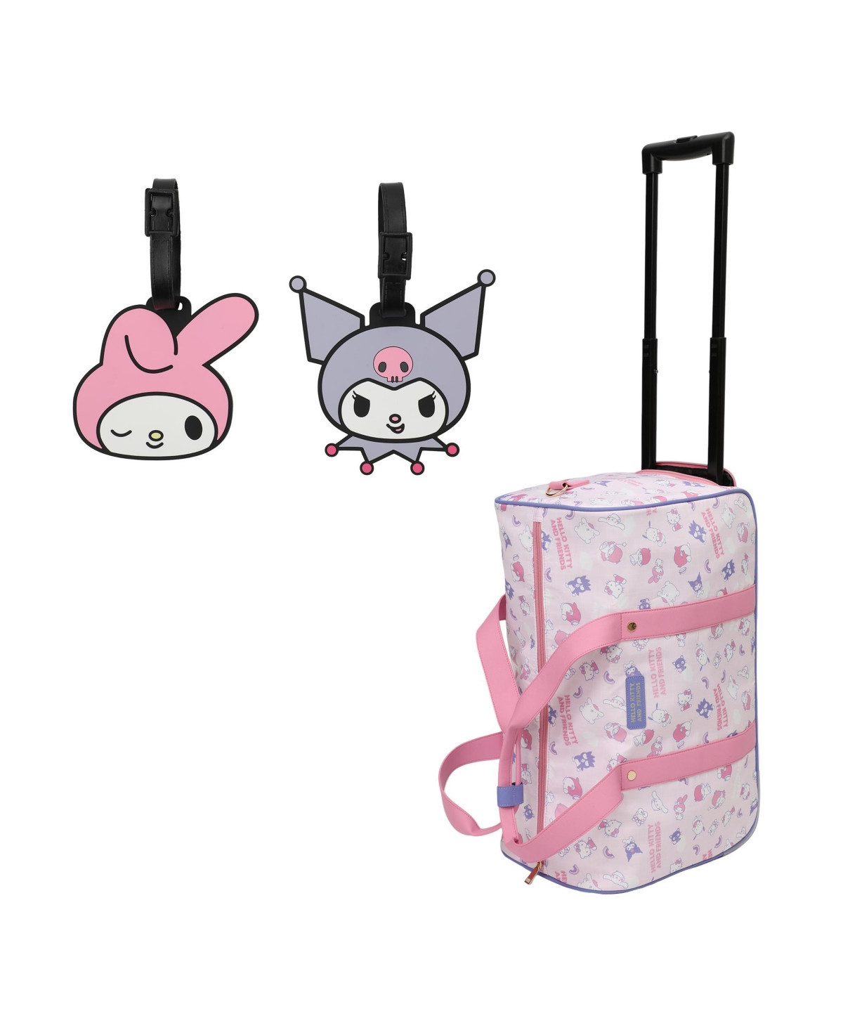 Hello Kitty Wheeled Duffle Bag With Two Luggage Tags - Multicolor | Macy's