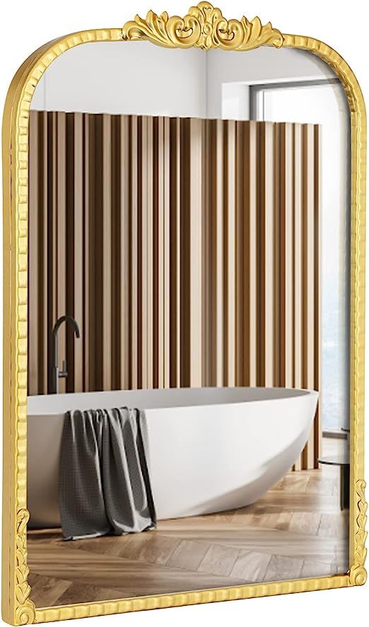 Rectangle Wall Mirror , 20x28” Gold Metal Mirror for Bedroom,Bathroom,Living Room,Premium Deep ... | Amazon (US)