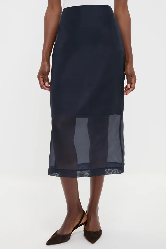 Atlantic Silk Organza Woven Midi Pencil Skirt | Tuckernuck (US)