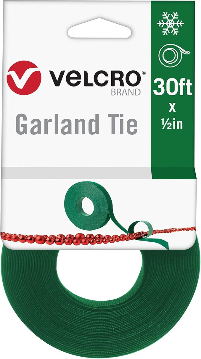 VELCRO Brand Holiday Garland Ties or Cable Straps | Hang Garlands, Lights or Wreath | for Baniste... | Amazon (US)